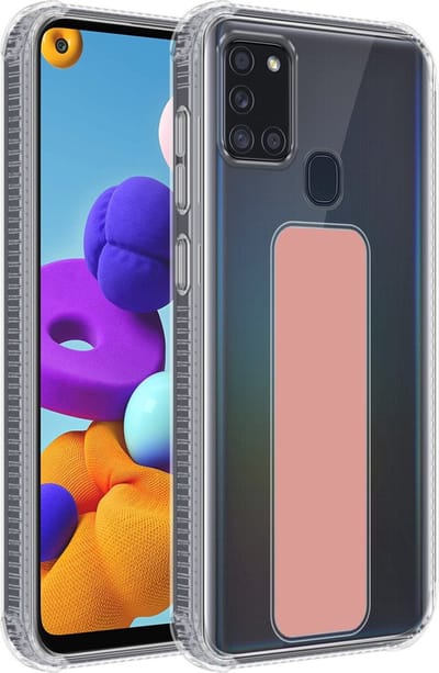 Cadorabo Hoesje geschikt voor Samsung Galaxy A21s in ROZE - Beschermhoes gemaakt van flexibel TPU silicone Cover Case met houder en standfunctie