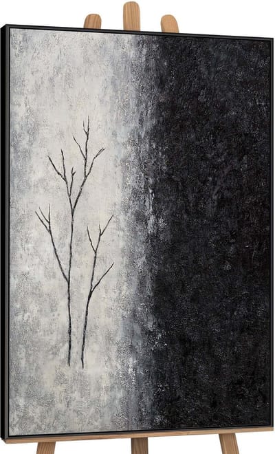 Canvas schilderij handgeschilderd breath of winter abstract – YS-Art Gallery – Luxe wanddecoratie voor woonkamer – Modern schilderij voor slaapkamer en hal