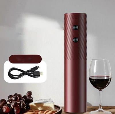 ZYLARO Elektrische Kurkentrekker - Luxueus Elektrische Wijnopener - Wijn accessoires - Wijnopener - Perfect kerstcadeau - Rood