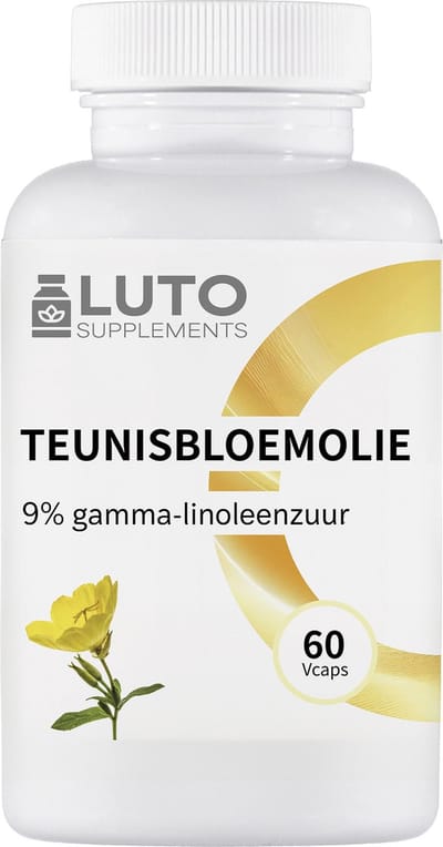 Teunisbloemolie - 1000mg - Premium: 9% gamma-linoleenzuur GLA - 100 softgels - Ondersteunt een normale menstruatie* - Luto Supplements