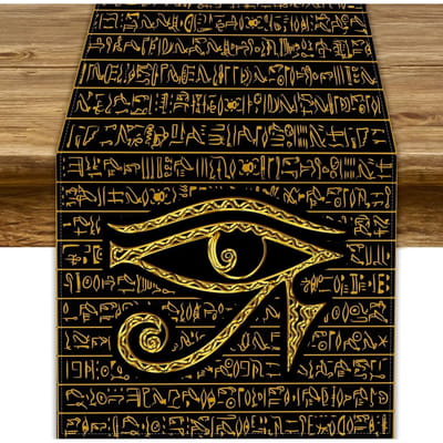 Oud Egyptisch Oog van Horus Oud Linnen Tafelkleed Feestdecoratie Herbruikbaar Keuken Eettafelkleed Bruiloft Decoratie 150x33cm