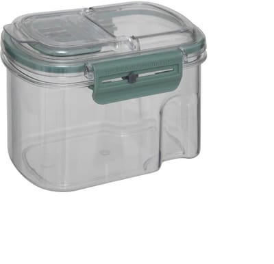 5Five Vershoudbakje met deksel - kunststof - 1x stuks - 600 ml - met schenktuit - luchtdicht - bewaarbakjes - met clips - 14 x 10 x 10 cm