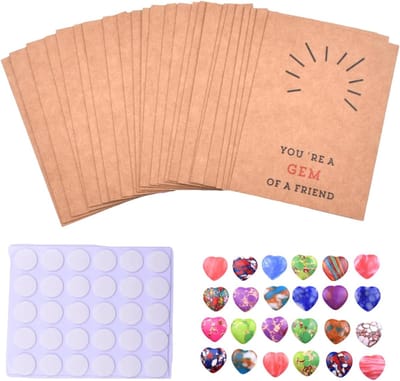 Valentijnskaarten Set - Liefdeskaarten - Uitwisselen - Natuurlijke steen accent - 6 x 8 cm - Meerdere