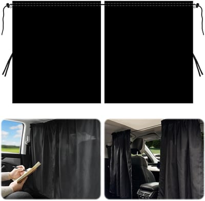 Dailygoods- Privacy Gordijnen 140 x 80 cm - Auto Zonnescherm - Afscheidingsgordijn - Afneembaar - Polyester - Sterke Lichtblokkering