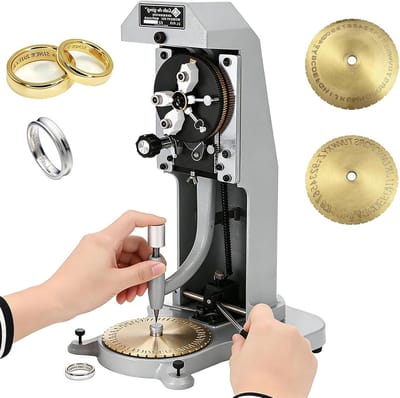 Ring Graveermachine - Sieraden Stempel - Sieraden Personaliseren - Dubbelzijdige Wijzerplaat - 42x26x23 cm - Metaal