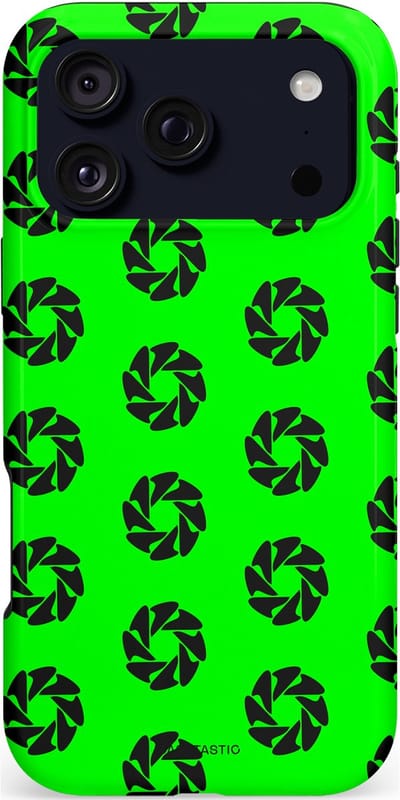 Casetastic hoesje geschikt voor Apple iPhone 17 Pro Max - MagSafe - Dubbellaagse bescherming - Neon Groene Cirkels - Fashion Case - Groen Zwart