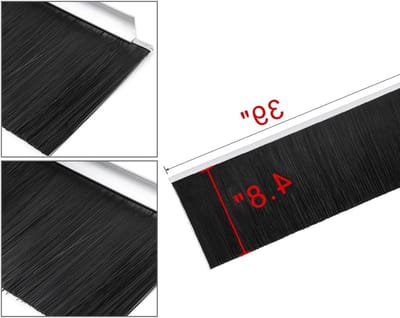 Deuronderveger voor grote openingen, 4.8 x 39 inch, Aluminiumlegering met nylon borstel, Deurdichtstrip, Stofbeschermer, Zwart