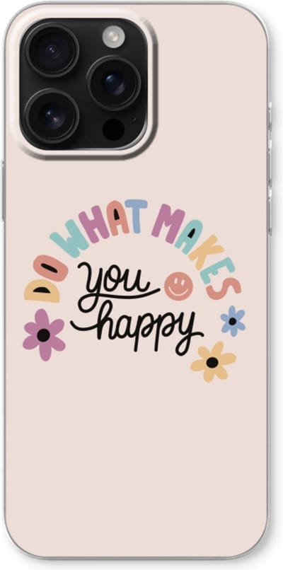 Case Company® - Hoesje geschikt voor iPhone 16 Pro Max hoesje - Happy days - Soft Cover Telefoonhoesje - Bescherming aan alle Kanten en Schermrand