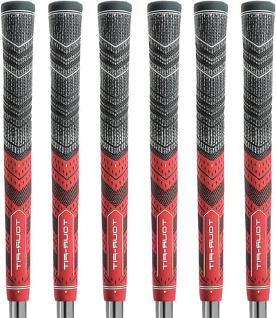 Golf Grips - Handgrepen Golfclub - Golfen Verbeteren - Dubbel Compound Materiaal - Standaard Maat - Zwart Rood