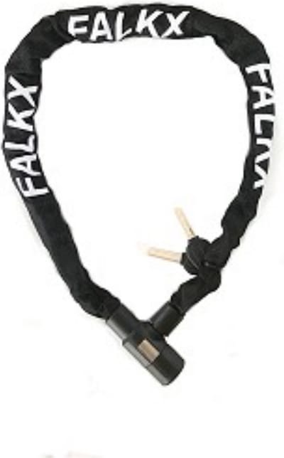 Falkx Kettingslot met nylon hoes - 6x1200 mm - zwart - weerbestendig en krasvrij
