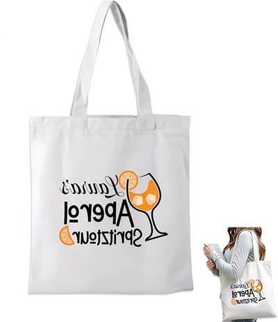 Stijlvolle Tote Bag met Aperol Spritz Thema | Ruim, Duurzaam Katoen | Comfortabele Handvatten | Perfect voor Dagelijks Gebruik, Strand of Cadeau | 35x40cm