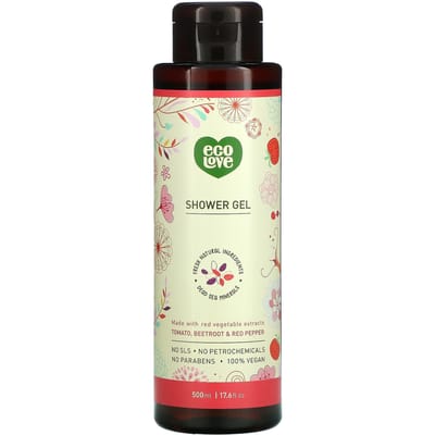 Eco Love, Gel Douche, Tomate, Betterave & Poivron Rouge, 500ml (17.6 fl oz) beige