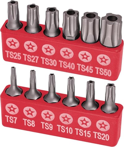 9-delige Torx Security Schroef Bitset - 5-Puntige T10 t/m T50 - Anti-Sabotage & Sterke Koppelsleutel