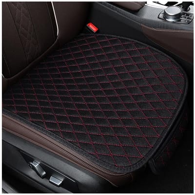 Dailygoody - Universele autostoelhoezen - Antislip voorstoelkussen - Zacht en comfortabel - Zwart + Rood - Geschikt voor alle voertuigen - 2 stuks