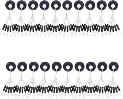 Visstopper Set - Vlotter Stopper - Vissen - 6-in-1 Ontwerp - Maat L - Zwart