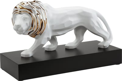 Goebel - Studio 8 | Decoratief beeld / figuur Leeuw | Porselein - 43cm - Limited Edition - met echt goud