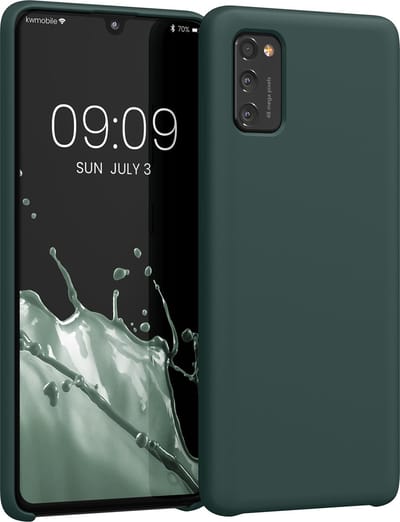 kwmobile telefoonhoesje geschikt voor Samsung Galaxy A41 - Hoesje met siliconen coating - Smartphone case in blauwgroen