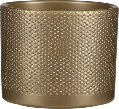 Mica Decorations Bloempot - goud - relief - keramiek - D17,5 x H14,5 cm - plantenpotten binnen