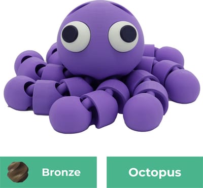 Flexibele octopus beeld – Decoratief beeld - Brons - 3d geprinte beeld – Unieke woondecoratie - 25CM