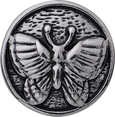 Quiges - Dames Click Button Drukknoop 18mm Vlinder - EBCM397