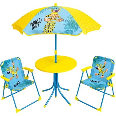 Tafel + 2 stoelen + kinderparasol Fun House Marsupilami