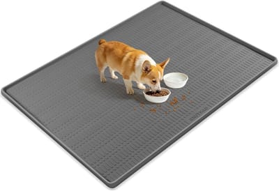 Extra grote waterdichte hondenvoer mat van siliconen, antislip placemat voor honden, beschermt vloeren en is eenvoudig schoon te maken, 119 x 89 cm