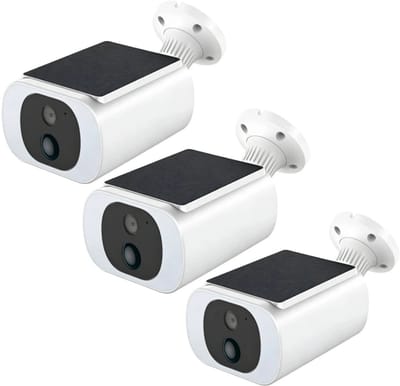 TWUFY Solar Camera - Beveiligingscamera Draadloos Buiten - Buiten Camera met Nachtzicht - Buiten Camera met Zonnepaneel - Bewakingscamera voor Buiten - Beveiligingscamera Buiten - 4MP Ultra HD - Met wifi en App - 3 Stuks