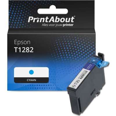 PrintAbout huismerk Inktcartridge T1282 Cyaan Geschikt voor Epson