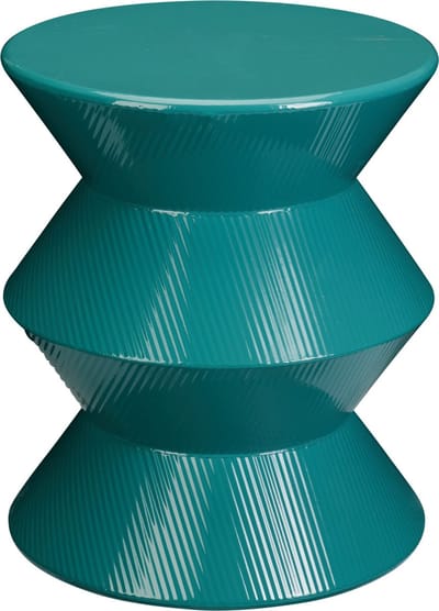 In & Out Deco Bijzettafel - Metaal - Organisch - Aqua - Hoog 36 cm - Rond 30 cm