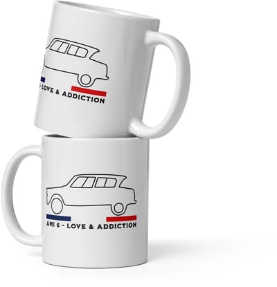 De2pktjes - Mok “Ami 6 – Love & Addiction” | Citroën klassieker voor je koffie of thee