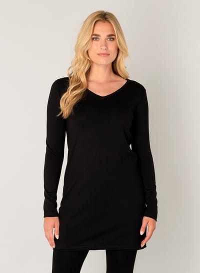 BASE LEVEL Yola Long Tuniek - Black - maat 40