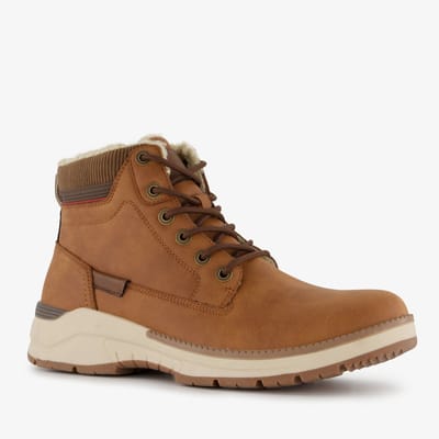 Blue Box gevoerde heren veterboots cognac bruin - Maat 40