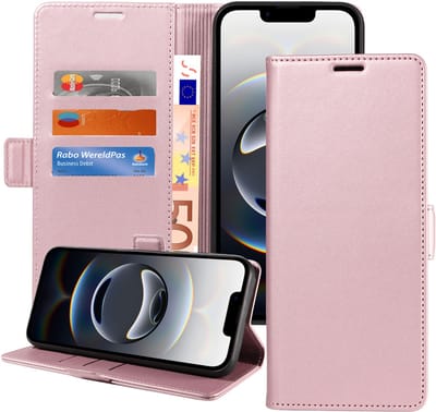 ChiGuard Book Case Hoesje geschikt voor iPhone 16e - Magnetische Sluiting - Portemonnee Rose