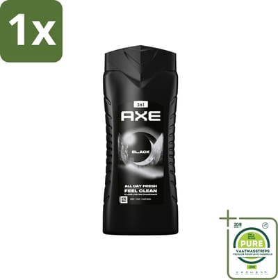 1 x Axe 3-in-1 Douchegel XL Black 400 ml - Douchegel - Axe - Black - Bevroren Peer - Cederhout