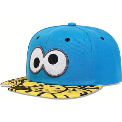 Cartoon Grote Ogen Koekje Hap Blauwe Snapback Pet Volwassenen Buiten Reizen Verstelbare Zon Baseball Sportpet Zonbescherming Pet Adjustable blue