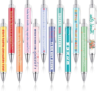 12 Stuks Retractable Ballpoint Pennen voor Verpleegkundigen - Schattige Cartoon Inktpennen als Cadeau voor Verpleegkundige Week, Artsen en Medische Assistenten