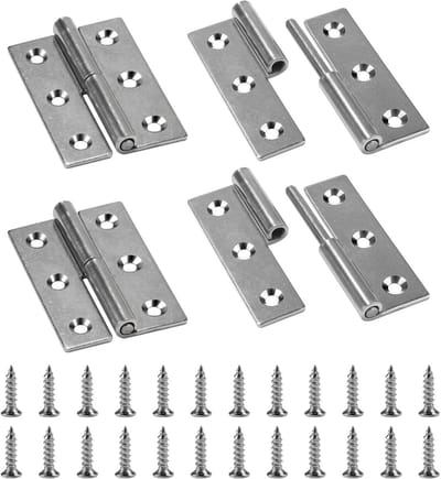 Afneembare Deurscharnieren - Scharnieren Set - Deuren Monteren - Roestvrij Staal 304 - 7.5 x 5 cm - Grijs