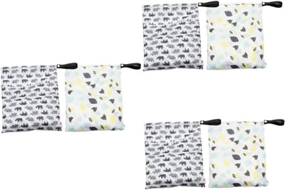 Luiertas Organiser Set - Natte Droge Zakken - Baby Verzorging - Dubbele Rits Compartimenten - 6 Stuks Set - Assorti Kleuren