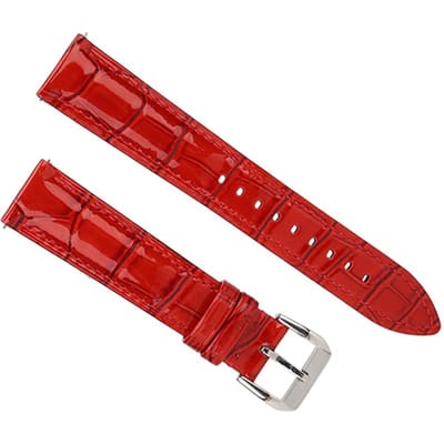Bracelet de Montre Universel Hommes Femmes Réglable en Cuir PU Remplacement 18mm Rouge red