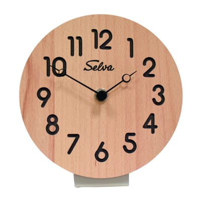 SELVA tafelklok, modern, analoog, kwarts, van hout (MDF-gecoat), Zwarte Woud handwerk, Made in Germany