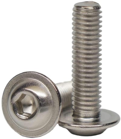 Lensschroeven met flens - Machineschroeven Inbus - Meubelbouw Bevestigen - Roestvrij staal A2 - M10 x 60 mm - Zilverkleurig