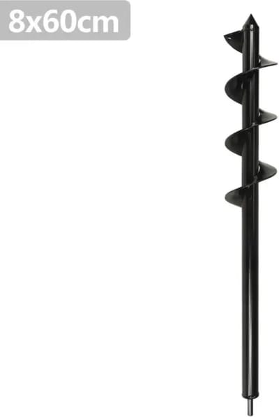 Grondboor - Grondboor voor boormachine - Bollenplanter - Palenboor - Boor - Tuin - 60 cm - 8 CM