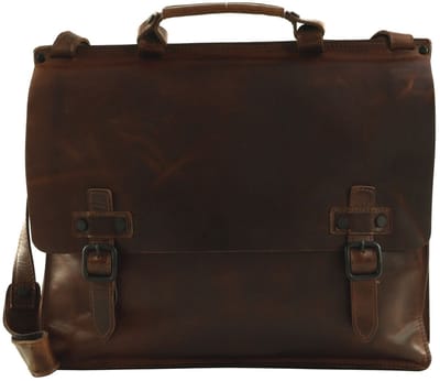 HAROLD'S Leren Business tas Afzonderlijke gevallen met laptopvak Aberdeen Briefcase Brown Bruine