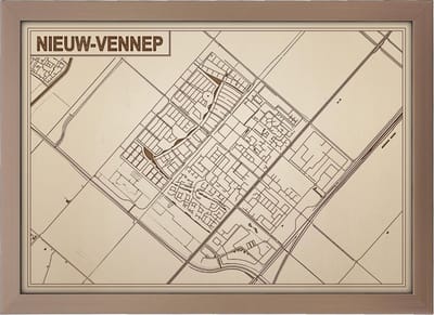 Decoratief Beeld - Houten Van Nieuw-vennep - Hout - Bekroned - Bruin - 21 X 30 Cm