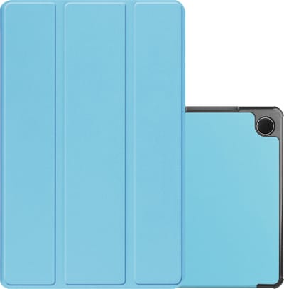 Hoes - Geschikt voor Samsung Galaxy Tab A9 - Dun & Stevig - Trifold Bookcase - Hard Cover - Hardcover Book Case - Tablet Hoesje - Lichtblauw