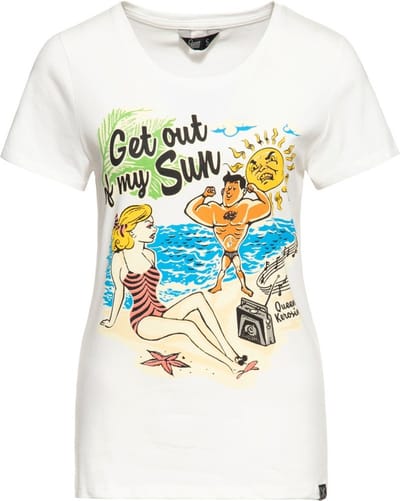 Queen Kerosin Dames Get out of my sun Classic T-shirt Offwhite