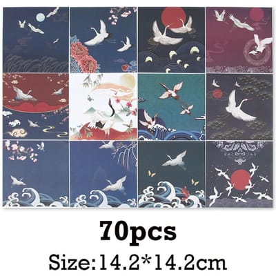 70 stuks/set Chinese stijl Tide Kraan Origami Vierkant Kleurpapier Bedrukking Kinderen DIY Handgemaakt Papier Scrapbooking Decoratie gray