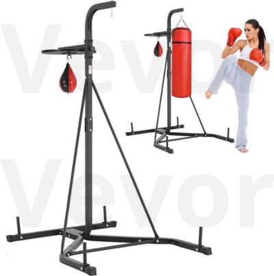 Tumex - Bokszak Standaard - Bokszakhouder - In Hoogte Verstelbaar - tot 181kg Draagbaar - 2-in-1 Fitness Standaard - Anti-slip Voetjes