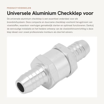 Dailygoods- Niet-Terugslagklep Aluminium - Terugslagklep 12mm - Voetklep - Terugslagventiel - Eenvoudige Installatie - Duurzame Constructie