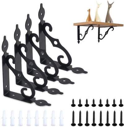 JHUBERS- Plankdrager Zwart - Inklapbare Plankdrager - Plankdragers Metaal - Planksteunpennen - Zware Constructie - 140 x 110 mm - Planksteun